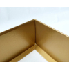 Scatola base rettangolare con coperchio in cartone seta oro, 32x45.5x11 cm, cartone da 10 pezzi