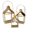 Lanterna rettangolare in metallo oro, varie misure