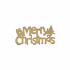 Pick in legno scritta Merry Christmas oro, 6x3 cm, confezione da 10 pezzi