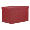 Scatola base rettangolare con coperchio, tinta unita rosso liscio, 34x49x33 cm, cartone da 10 pezzi
