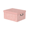 Scatola armadio con maniglie rosa, formato 39x25 cm, altezza 18 cm