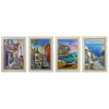 Quadro in metallo con paesaggi, 18x25 cm, soggetti assortiti in scatola con finestra