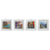 Quadro in ceramica con paesaggi, 15x15 cm, soggetti assortiti, con scatola regalo
