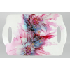 Sottopentola a forma di vassoio in ceramica con fiori, 18x28 cm, in scatola regalo con finestra