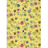 Carta da regalo Ecocarta floreale, fondo crema, formato 70x100 cm, confezione da 25 fogli