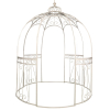 Gazebo in metallo bianco, diametro 225 cm, altezza 300 cm