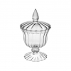 Vaso in vetro soffiato con coperchio altezza 22 cm e diametro 13 cm