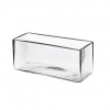 Vaso rettangolare in vetro, lunghezza 25 cm, larghezza 10 cm, altezza 10 cm