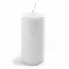 Candela moccolo lucida bianca, diametro 8 cm, varie altezze