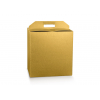 Scatola per confezioni regalo in cartone oro con maniglia superiore, 20x28x35 cm