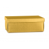Scatola base rettangolare con coperchio in cartone fibra oro, 32x45.5x15 cm, cartone da 10 pezzi