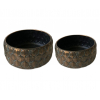 Vaso ciotola in metallo lavorato, bronzo antichizzatp, varie misure