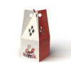 Scatola porta panettone fantasia Santa Claus con maniglia, cartone da 50 pezzi