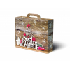 Scatola valigetta in cartone fantasia Snowflakes con maniglia, vari formati