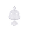 Alzata in vetro trasparente con cupola, diametro 11 cm, altezza 17.5 cm