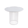 Alzata in metallo bianco con specchio, diametro 30 cm, varie altezze