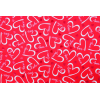 Sacchetto regalo perlato Love Heart fondo rosso, vari formati, confezione da 50 pezzi