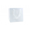 Shopper bianco "Cube" con maniglia di cotone, confezione da 12 pezzi