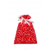 Sacchetto regalo perlato "Love Heart" fondo rosso, vari formati, confezione da 50 pezzi