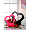 Shopper rosso "Love" con maniglia a cuore, confezione da 10 pezzi