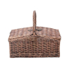 Cesto rettangolare in vimini con manico, 33x50 cm, altezza 23 cm