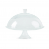 Alzata con coperchio in vetro decorato, diametro 31 cm, altezza 23 cm