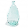Vaso in vetro trasparente verde dalla forma irregolare, altezza 47 cm