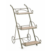 Scaffale pieghevole a 3 ripiani in acciaio verniciato verde scuro con ruote, altezza 78 cm