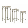 Alzata quadrata in acciaio verde scuro con base in legno, vari formati