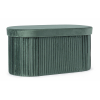 Pouf contenitore in legno rivestito con velluto, 38x76 cm, altezza 38 cm, vari colori