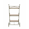 Scaffale pieghevole a 3 ripiani in acciaio verniciato verde scuro con ruote, altezza 78 cm