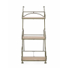 Scaffale pieghevole a 3 ripiani in acciaio verniciato verde scuro con ruote, altezza 78 cm