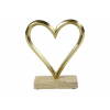 Cuore in metallo con base in legno, altezza 16.5 cm, vari colori