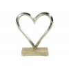 Cuore in metallo con base in legno, altezza 16.5 cm, vari colori