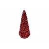 Albero di Natale in vetro rosso con luci led, varie misure