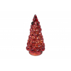 Albero di Natale in vetro rosso con luci led, varie misure