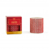 Candela profumata Aurea in vaso di vetro con strass rossi da 380gr, diametro 8.7 cm, altezza 10.5 cm, in scatola regalo, varie fragranze