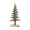 Albero di Natale in alluminio oro su base in legno, varie misure