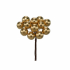 Bacca pick oro, con filo in metallo, diametro 1.5 cm, confezione da 72 pezzi