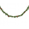 Festone per albero verde con bacche e agrifoglio, lunghezza 270 cm, diametro 10 cm