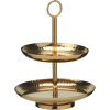Alzata 2 piani in alluminio oro, altezza 20 cm