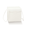 Scatola Segreto con base quadrata in cartone bianco con cordino, cartone da 30 pezzi