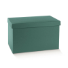 Scatola base rettangolare con coperchio in cartone fibra verde, 34x49x34 cm