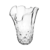 Vaso smerlato in vetro trasparente, diametro 23 cm, altezza 30 cm