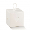 Scatola Cubetto in cartoncino con sagoma cuore con cordino, formato 5x5x5cm, confezione da 10 pezzi