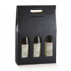 Scatola porta bottiglie in cartone nero con finestra e maniglia superiore, cartone da 30 pezzi, vari formati