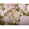 Carta da regalo in rotolo stampa Fleur de rosier con fiori fondo e interno rosa cipria, altezza 70 cm, lunghezza 40 metri
