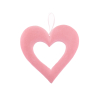 Cuore in velluto rosa con cordino da appendere, varie misure