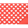 Carta da regalo in rotolo stampa Sweetheart con cuori bianchi, fondo e interno rosso, altezza 1 metro, lunghezza 25 metri
