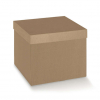 Scatola base quadrata in cartone onda avana, con coperchio avana liscio, confezione da 2 pezzi